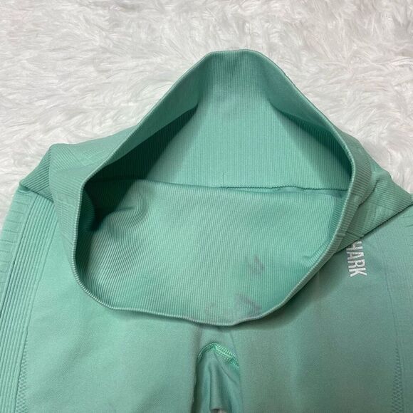 Gymshark Leggings Energy Seamless Capri Size Small Aqua Blue Cutouts - Picture 6 of 13
